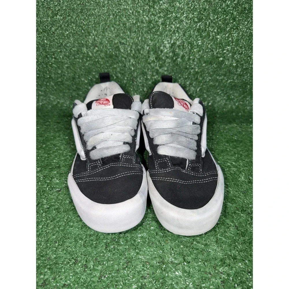 Vans Knu School Women Size 8 Black White Casual Skate Shoes Chunky Logo Sneakers